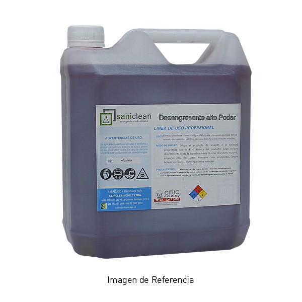 DESENGRASANTE INDUSTRIAL 5 LTS SANICLEAN DESENGRASANTE INDUSTRIAL 5 LTS SANICLEAN